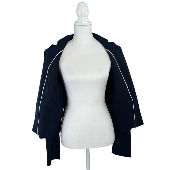 Womens Ann Taylor Collarless Navy Blazer Size 14 - Picture 5 of 9